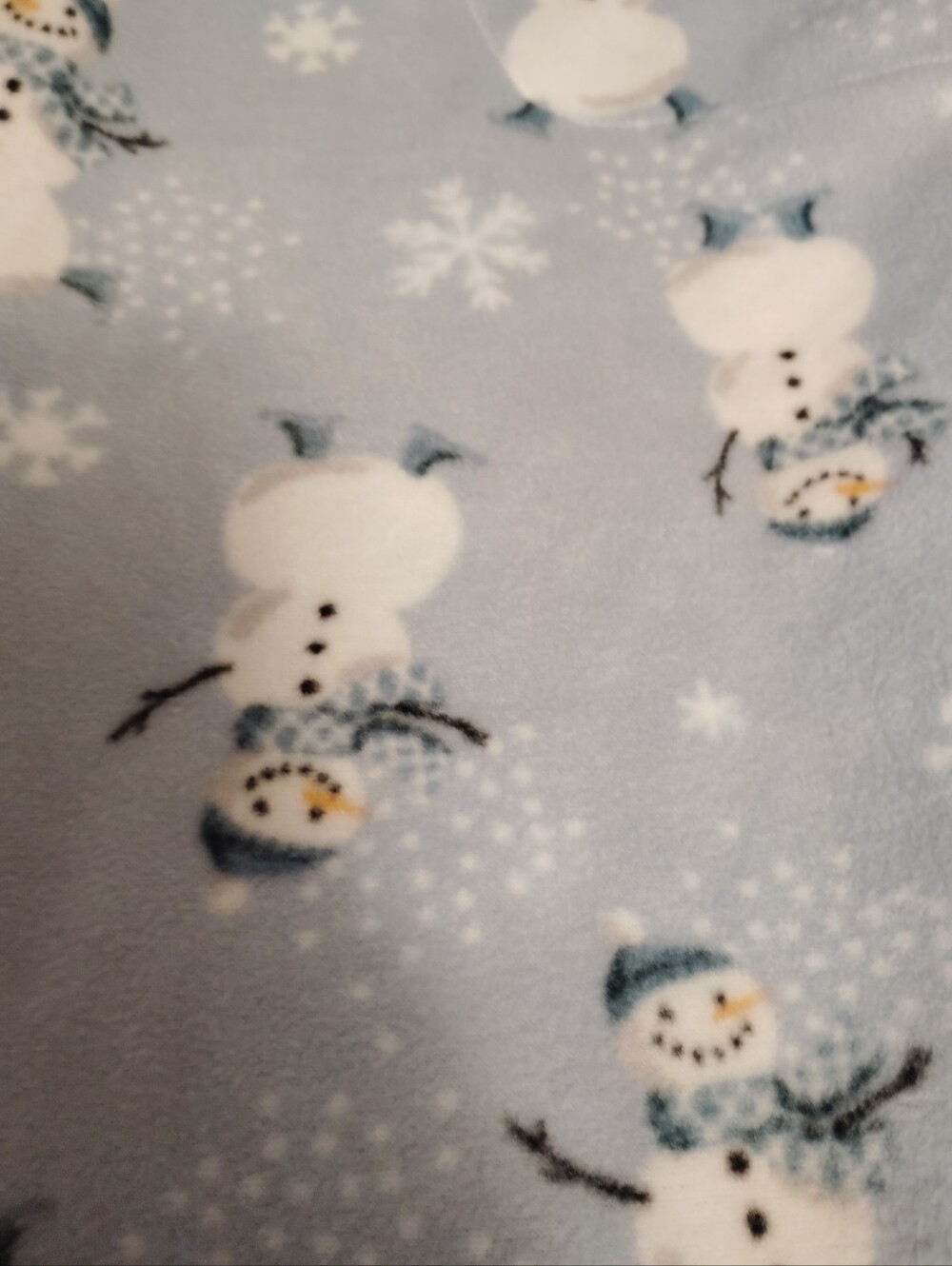 Med NWT Cuddl Duds Light Blue Snowman Fleece Joggers with Drawstring - Picture 5 of 6